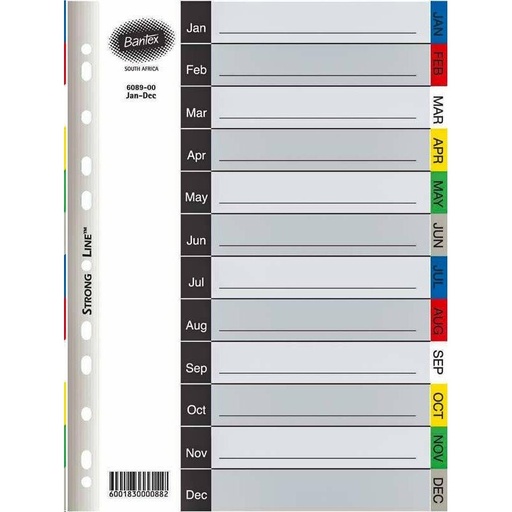 [DIVBANJDPVC] BANTEX 6089 A4 JAN-DEC RAINB DIV