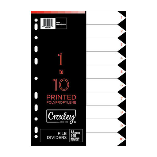 [DIVCRX10POSWHI] CROXLEY BOARD DIVIDER 10 POS WHITE 