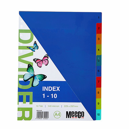 [DIVPVC110PRIN] PVC 1-10 DIVIDER PRINTED
