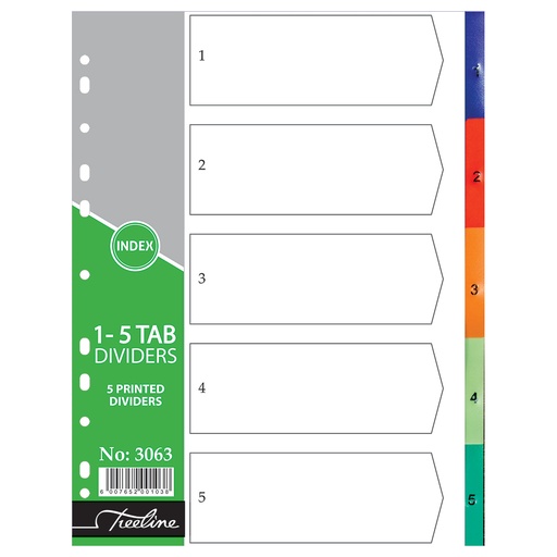 [DIVPVC5POS] PVC DIVIDER 5 POS RAINBOW