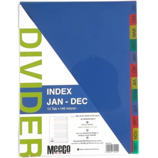 [DIVPVCJANDEC] PVC JAN- DEC 12 POS DIVIDER 