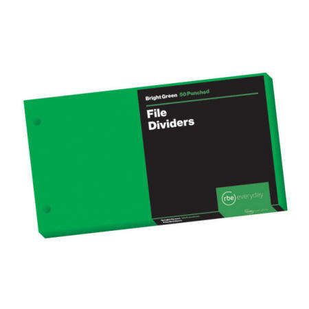 [DIVRBEAGBGREEN] A6 BOARD RBE FILE DIVIDER BRIGHT GREEN (50)