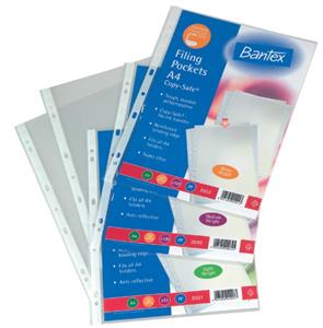 [FILINDGOA4]  A4 PLASTIC POCKETS 80MIC 100 PACK