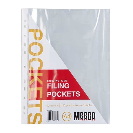 [FILMEECO40MIC] MEECO FILING POCKETS 40MICRON 