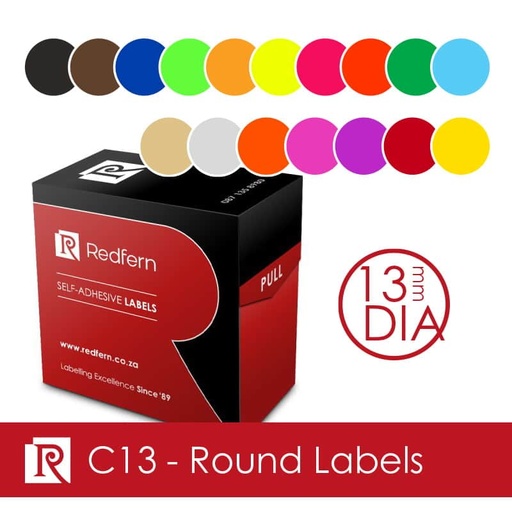 [LABC13FYELLOW] LABELS C13 FLOURESCENT YELLOW