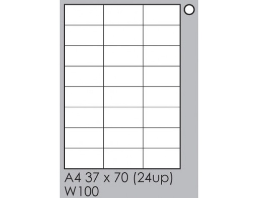 [LABLAS70X37W] LABELS LASER 70X37/37X70 24UP WHITE