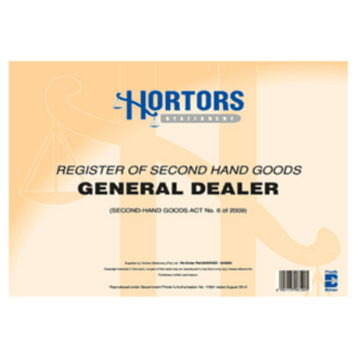 [BKHORTSECONDR] HORTORS SECOND HAND GOODS REGISTER