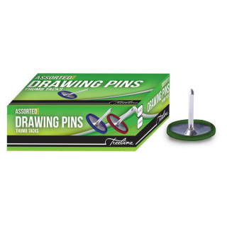[PINTREEDRAWASS] TREELINE DRAWING PINS ASS COL