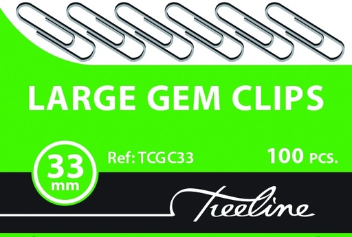 [CLIGEM33SILVERB] GEM CLIPS 33MM SILVER P100