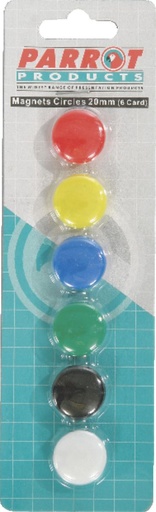 [MAGNETPAR20MM] PARROT 20MM MAGNETS CIRCLE ASSORTED
