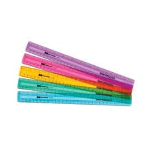 [RULTL30SHATAS] TREELINE 30CM PLASTIC RULER ASS