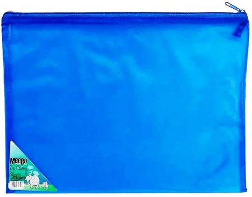 [BAGMECA4PVCZIPBLU] MEECO PVC ZIP CARRY BAG A4 BLUE