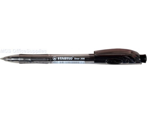 [PENSTAB308BLK] STABILO 308M LINER RETRACTABLE PEN BLACK