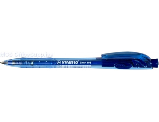 [PENSTAB308BLUE] STABILO 308M LINER RETRACTABLE PEN BLUE