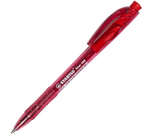 [PENSTAB308RED] STABILO 308M LINER RETRACTABLE PEN RED