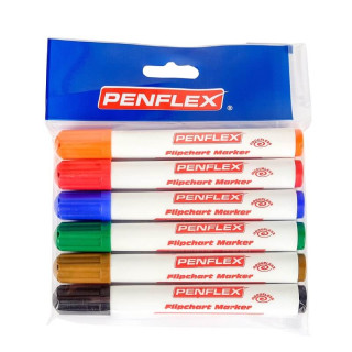 [MARPENFLPW6] PENFLEX FLIPCHART MARKERS WALLET 6
